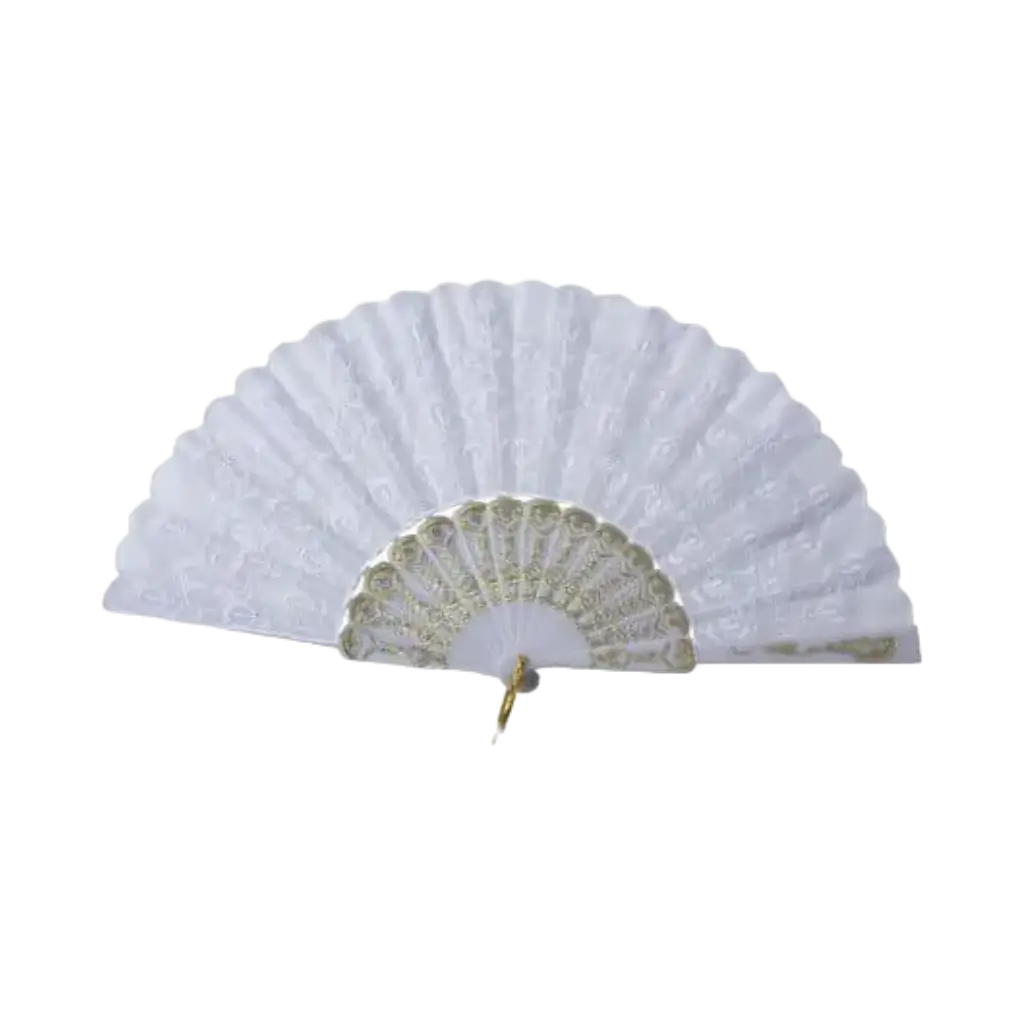White Fan With Gold Finish