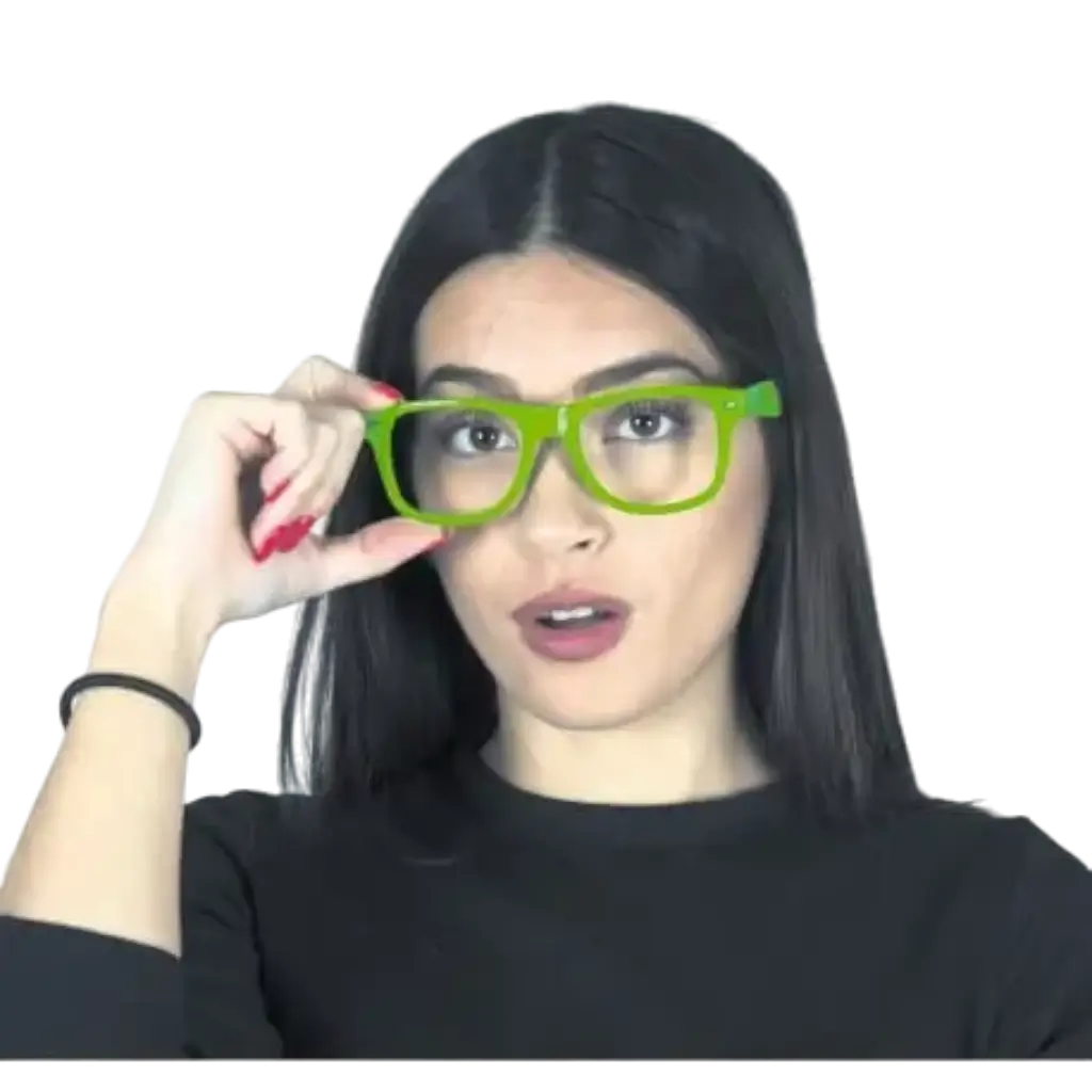 Green Neon Glasses Without Lenses
