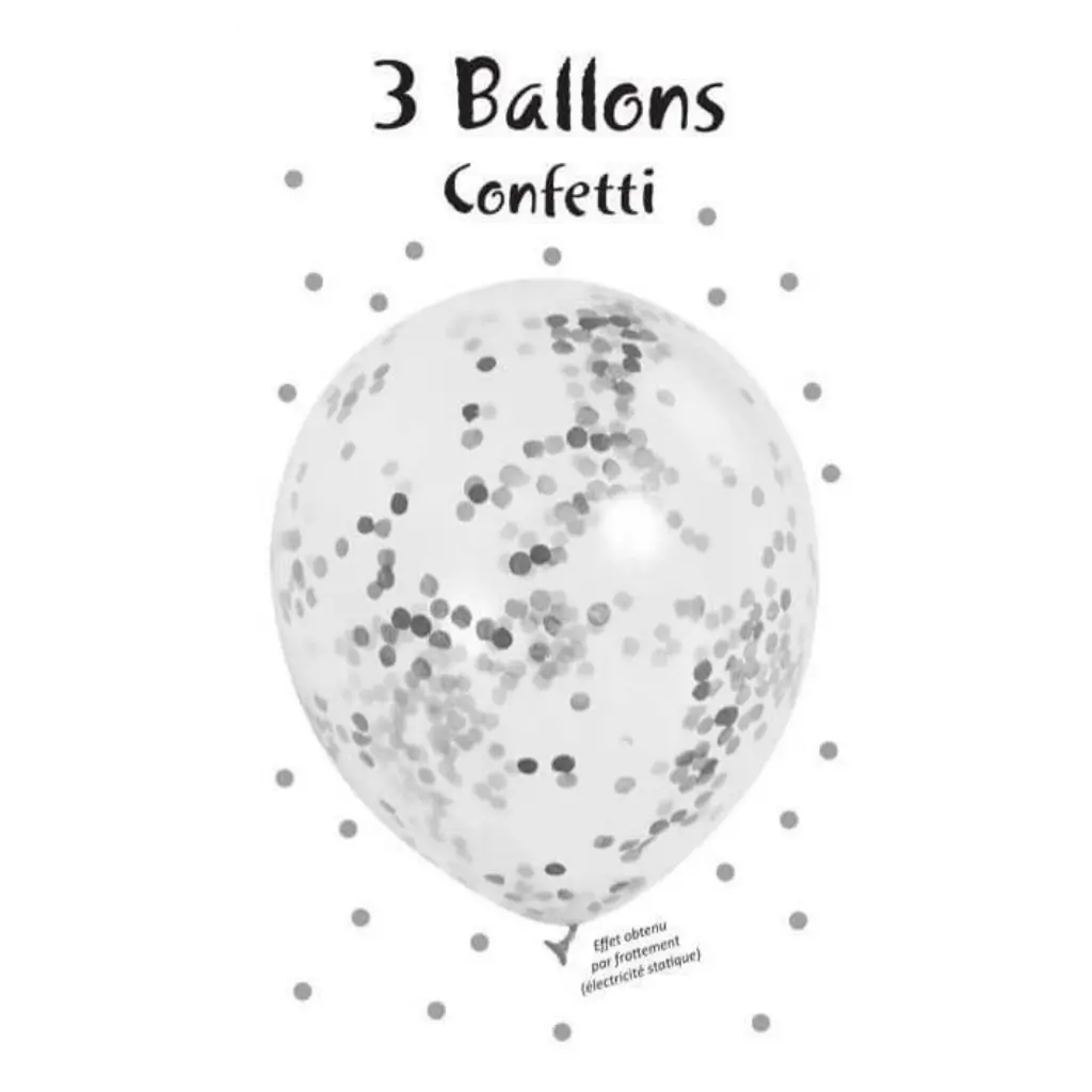 Set of 3 Silver Confetti Balloons