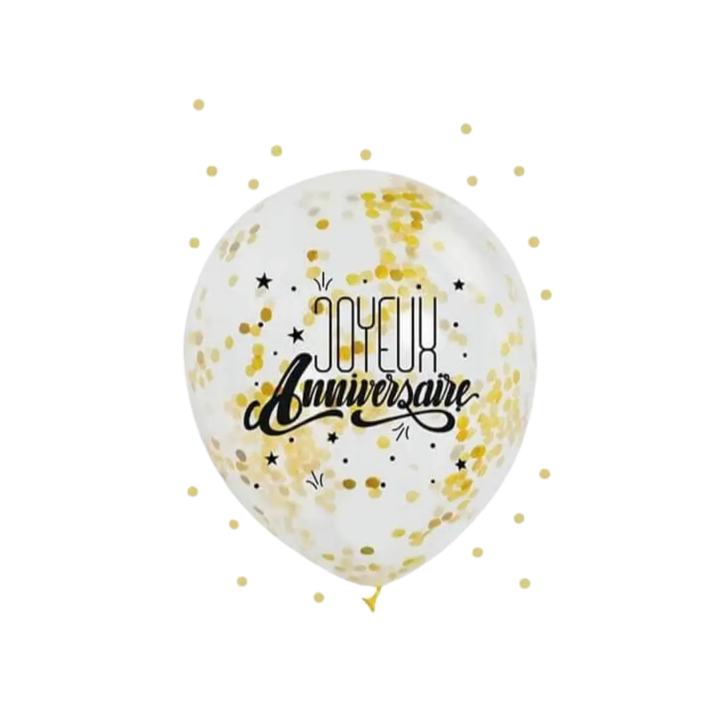 Pack of 3 Gold Confetti "Happy Birthday" Balloons