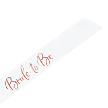 White scarf with Bride to be Or Rose