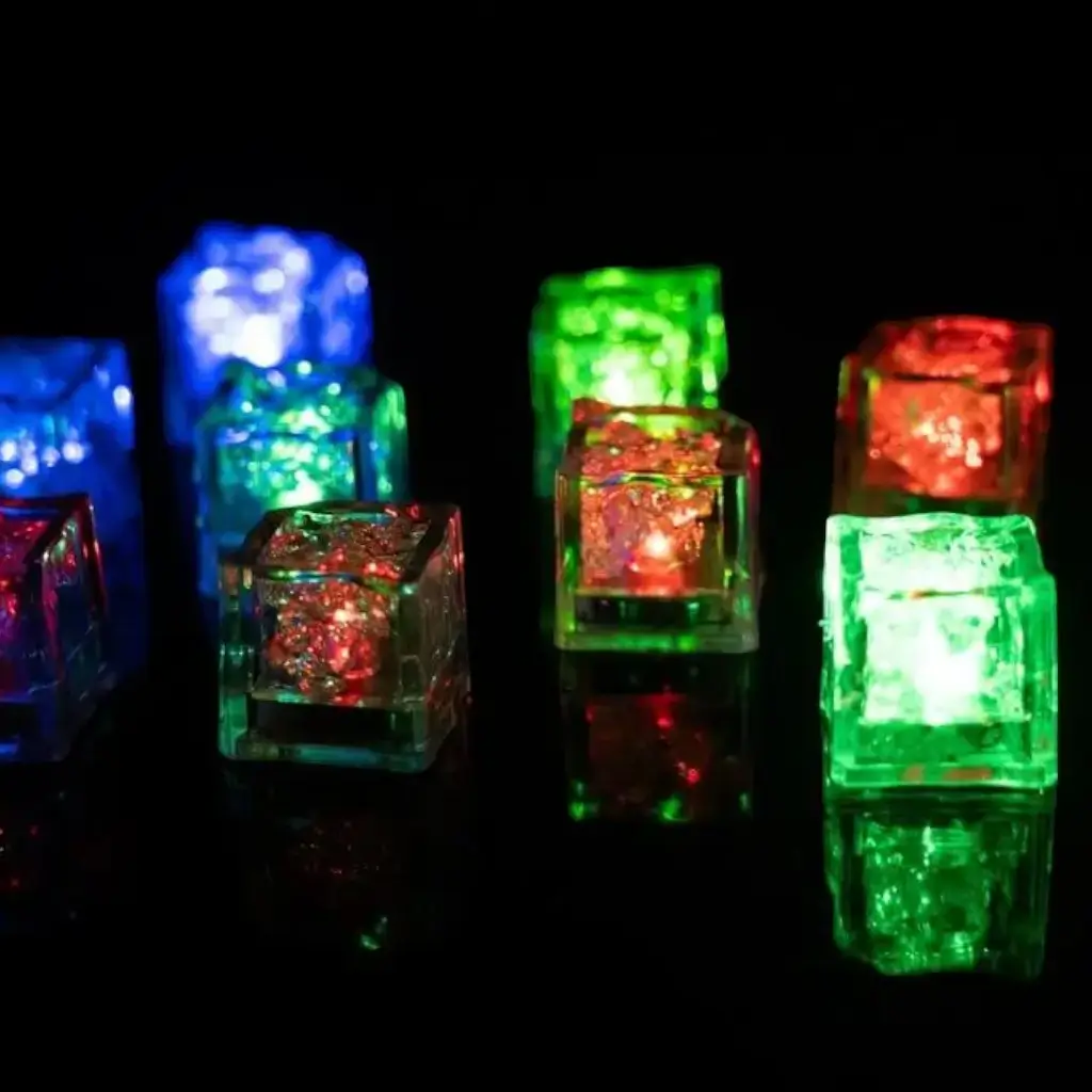 Multicoloured LED ice cube