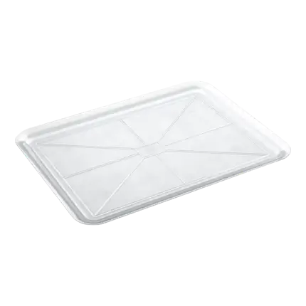 Rectangular transparent plastic tray 50x37cm