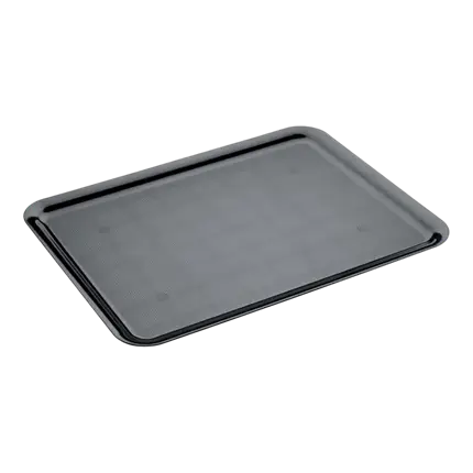 Black rectangular plastic tray 50x37cm
