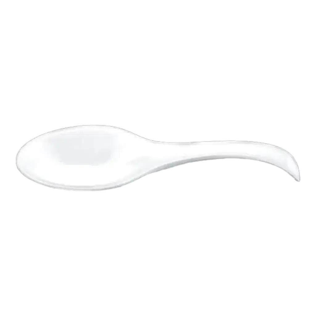 White plastic spoon glass - Set of 30