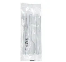 4 in 1 transparent plastic cutlery set