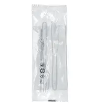 3 in 1 transparent plastic cutlery set
