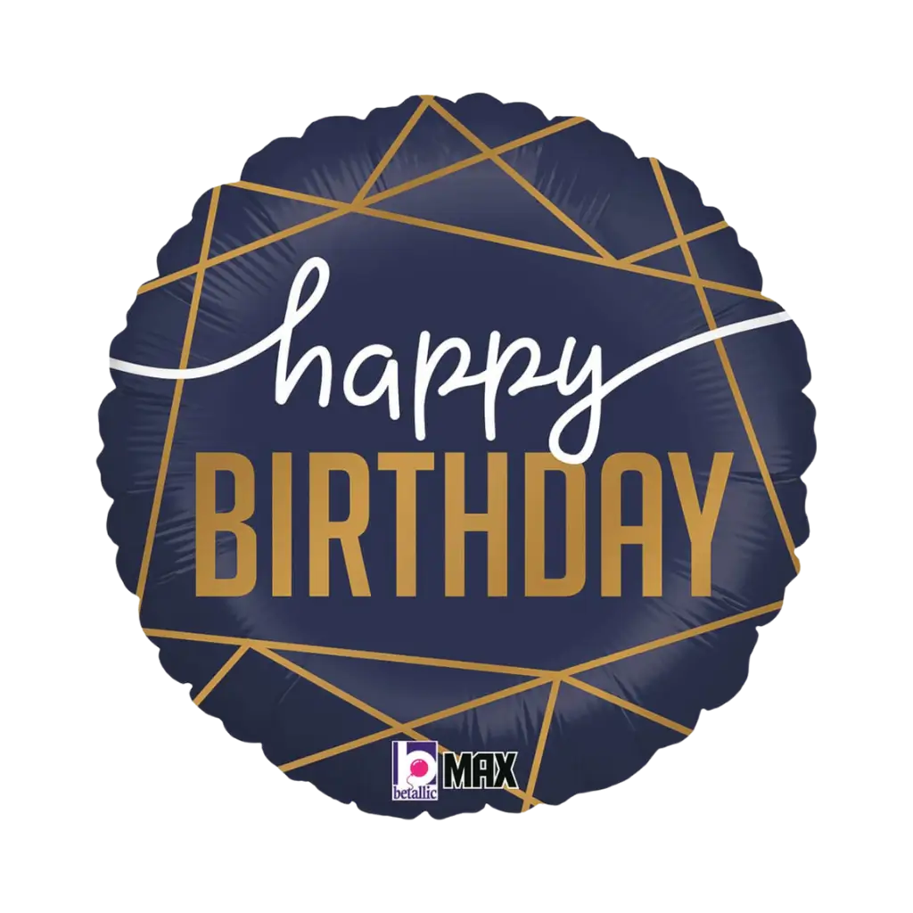 Happy Birthday Balloon Navy Blue ø 45cm