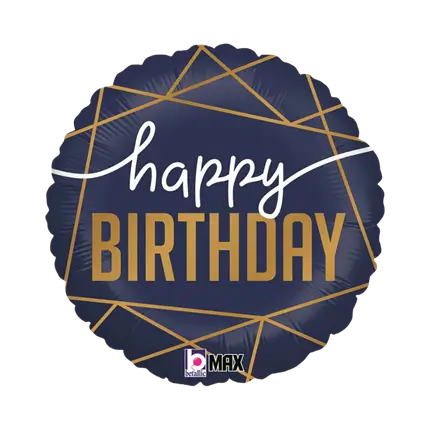 Happy Birthday Balloon Navy Blue ø 45cm
