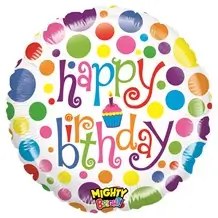 Multicoloured Happy Birthday Balloon ø53cm
