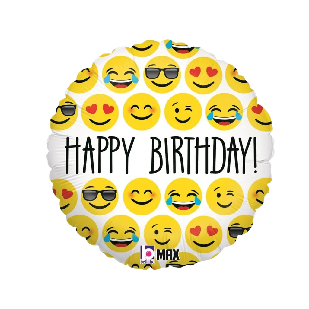 Emoji Happy Birthday Balloon 45cm
