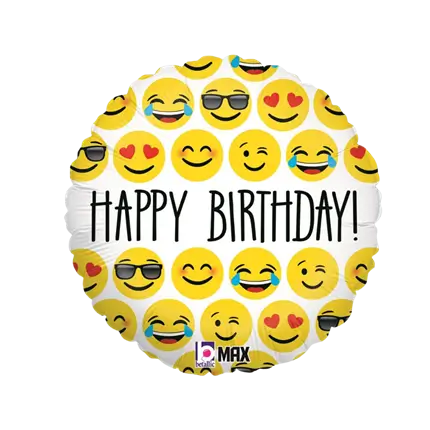 Emoji Happy Birthday Balloon 45cm