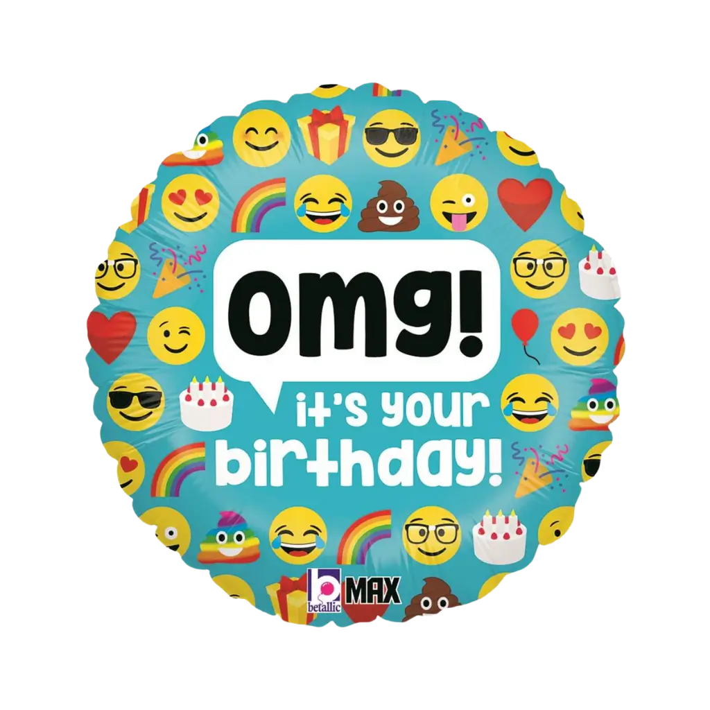 Emoji OMG Birthday Balloon ø45cm