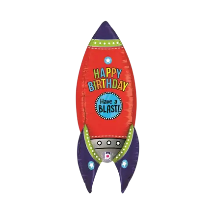 Giant Rocket Balloon Happy birthday 91cm