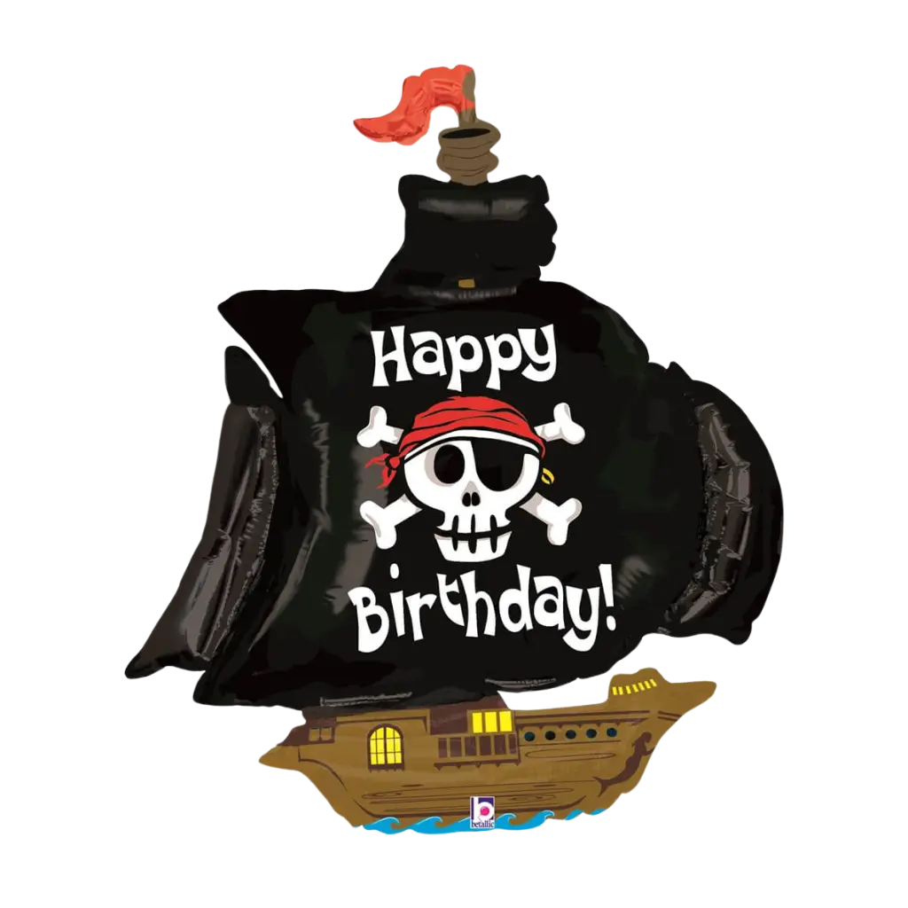 Happy Birthday Pirate Boat Balloon 117cm