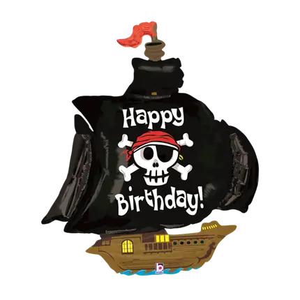 Happy Birthday Pirate Boat Balloon 117cm