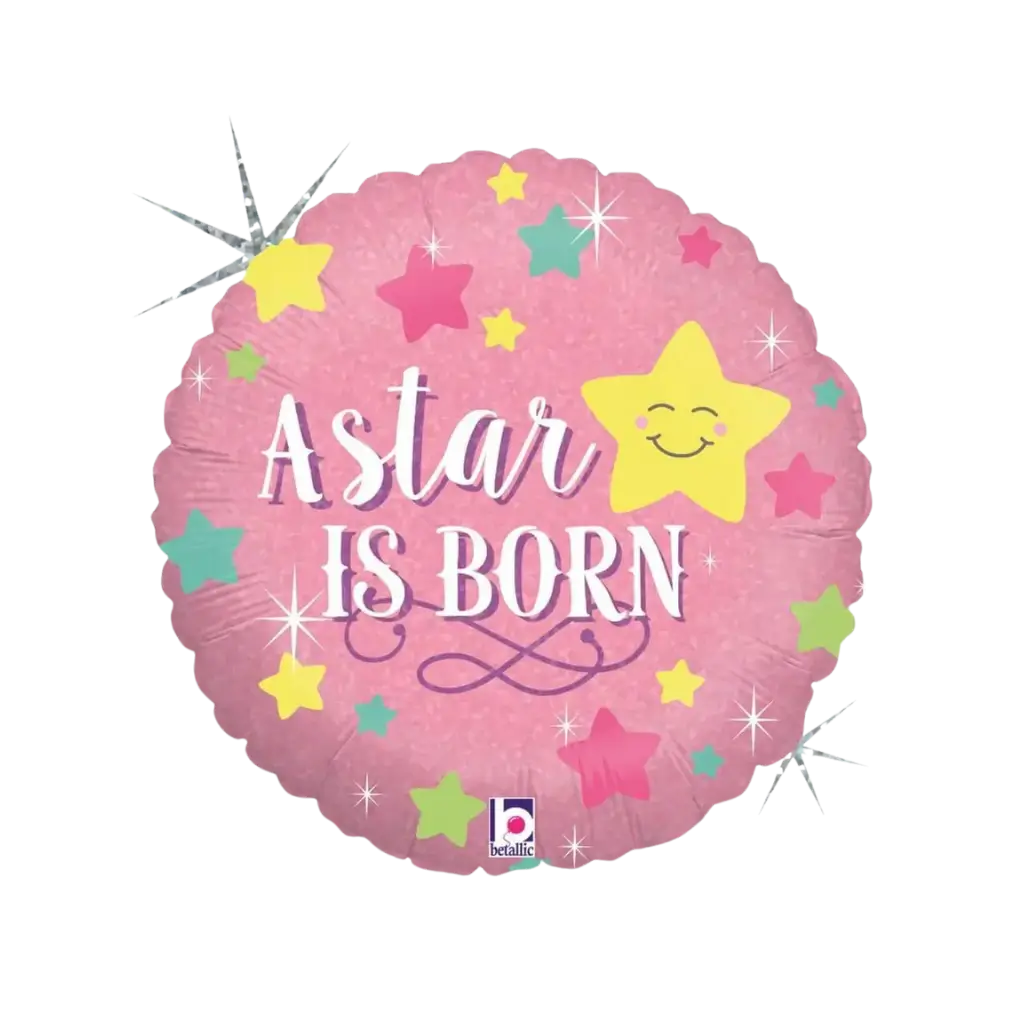 Pink balloon "A Star Is Born" ø45cm