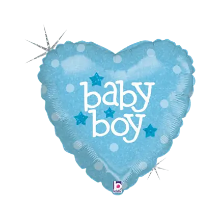 Baby Boy blue heart balloon 45cm