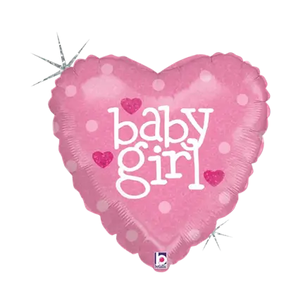 Baby Girl pink heart balloon 45cm
