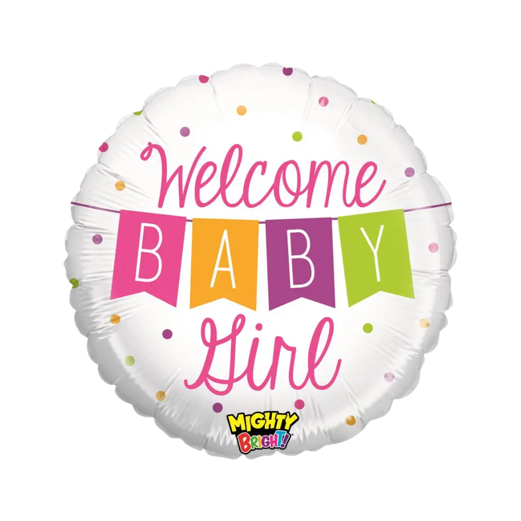 Welcome Baby Girl" balloon Round ø53cm