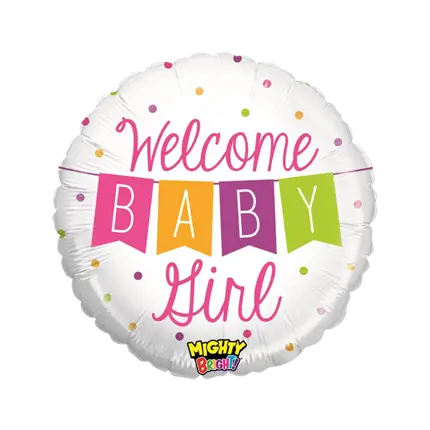 Welcome Baby Girl balloon Round ø53cm