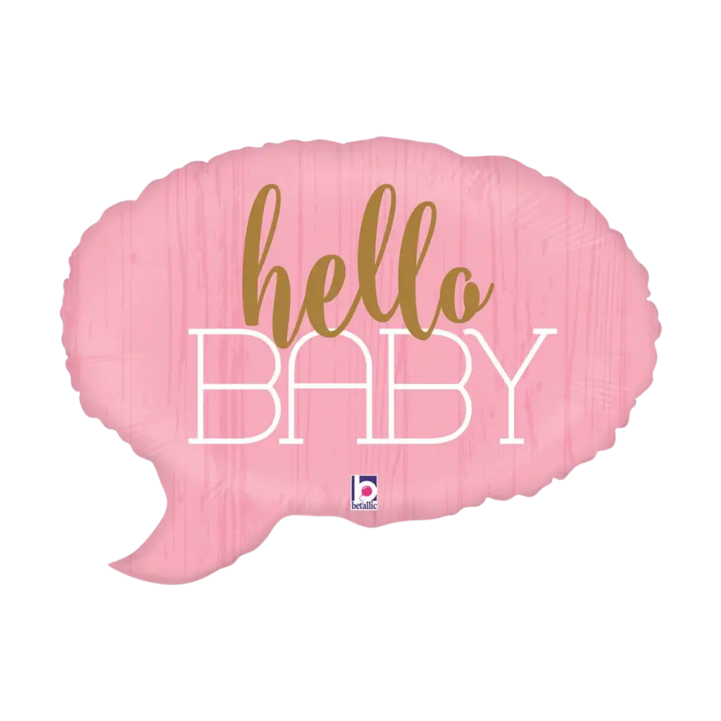 Hello Baby" pink bubble balloon 61cm