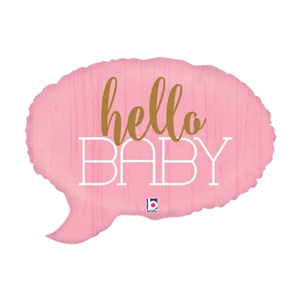 Hello Baby pink bubble balloon 61cm