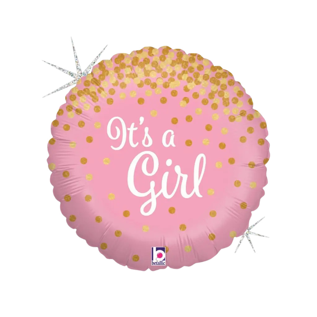 Pink balloon "It's a Girl" shiny ø45cm