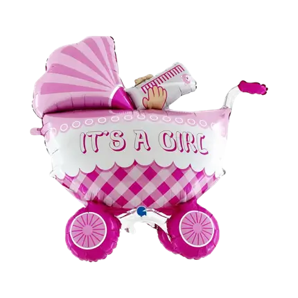 Giant 3D balloon pram It's a Girl 107cm