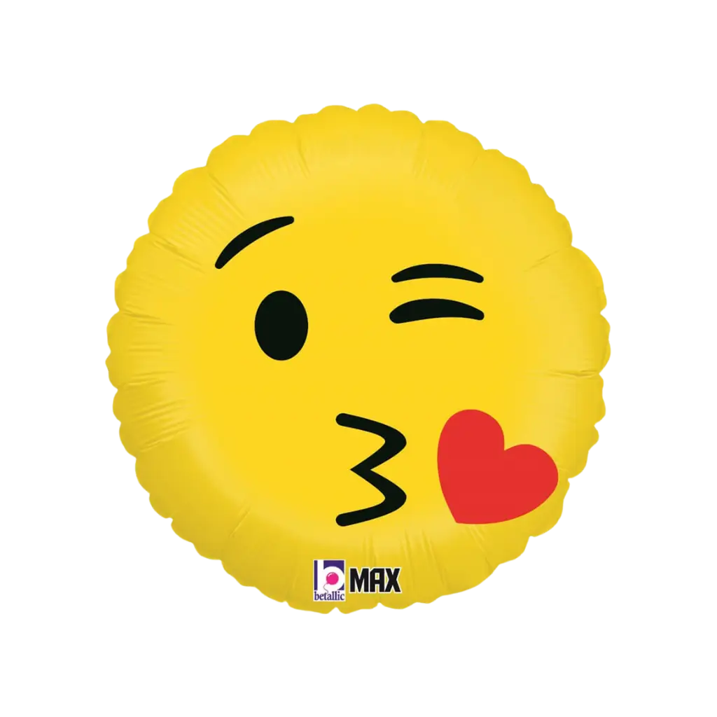 Emoji Balloon Yellow Kiss ø45cm