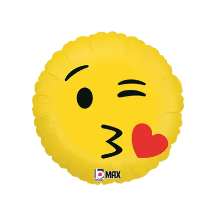 Emoji Balloon Yellow Kiss ø45cm