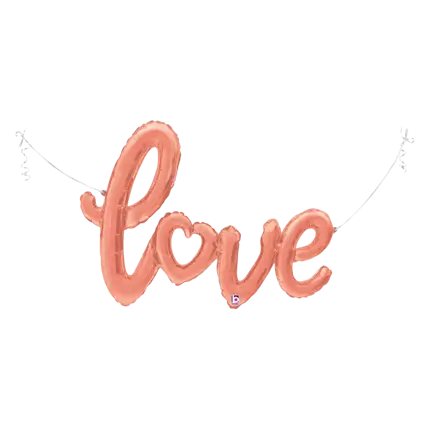 Love Script Rose Gold Balloon 119cm