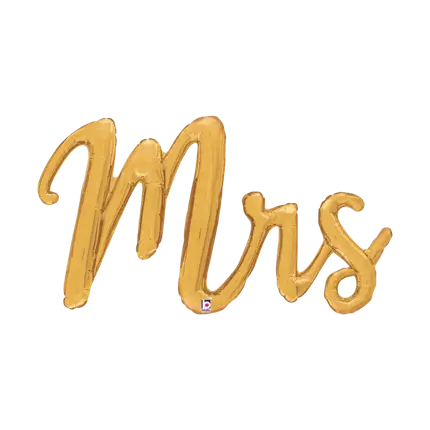 Balloon Mrs Script Gold, Size 112cm