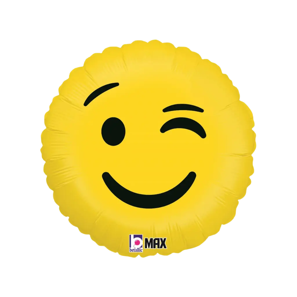 Yellow Emoji Balloon Wink ø45cm