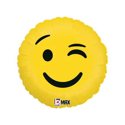 Yellow Emoji Balloon Wink ø45cm