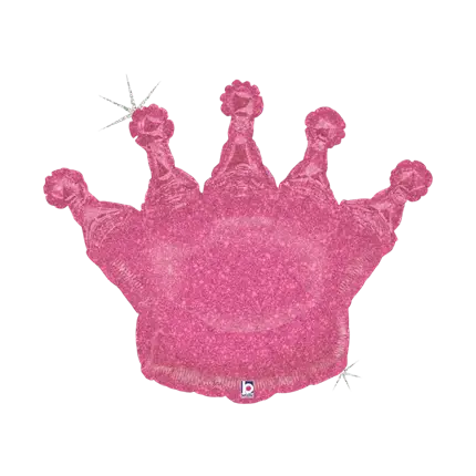 Helium Balloon Crown Bright Pink 91cm