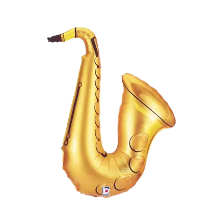 Yellow Helium Saxophone Balloon 94cm