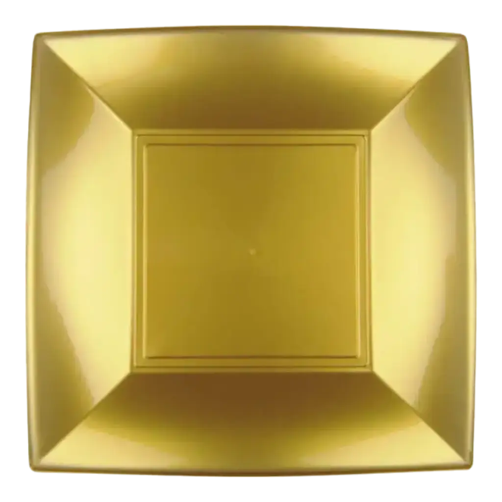 Square dessert plate Gold 18x18cm - Set of 12