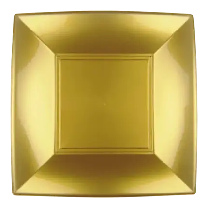 Square dessert plate Gold 18x18cm - Set of 12