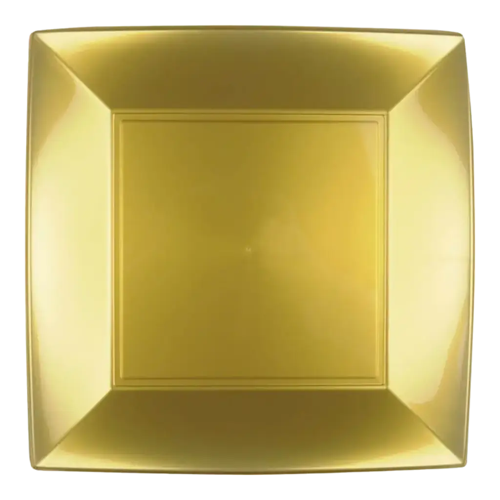 Square plate Gold 23x23cm - Set of 8