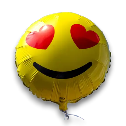 Emoji Balloon Yellow Eyes Hearts 45cm