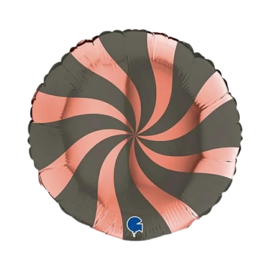 Aluminium Lollipop Balloon Pink and Black 46cm