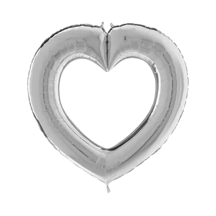 Linky Silver Heart Balloon 104cm