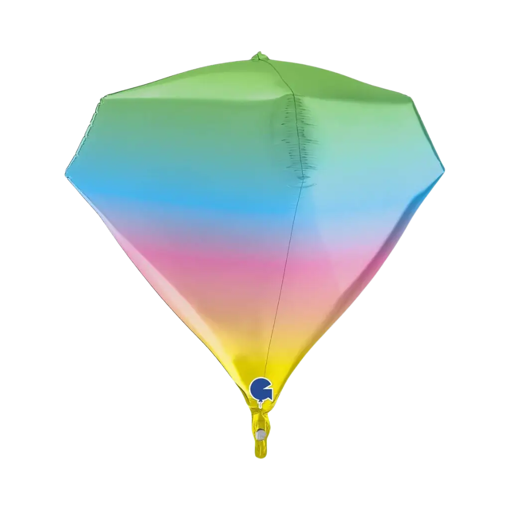 Rainbow 4D Diamond Helium Balloon 45cm