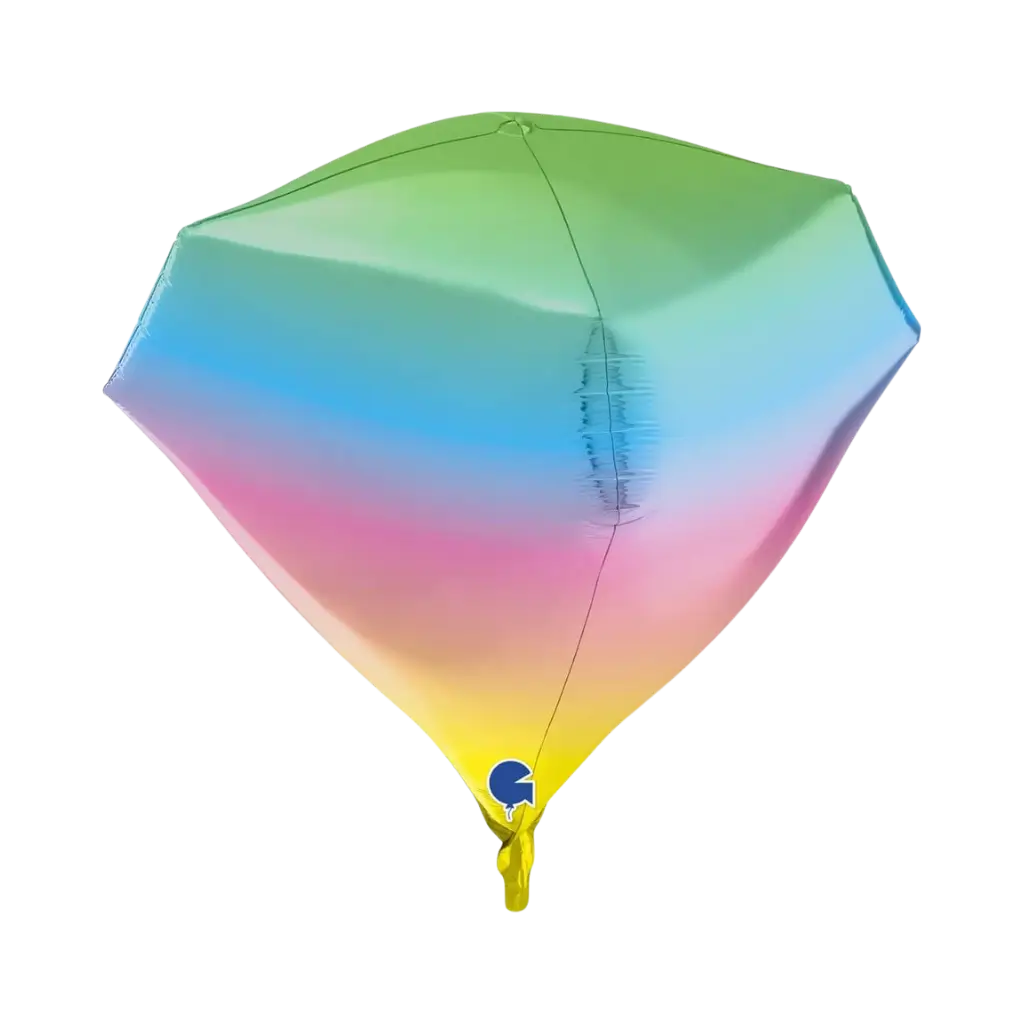 Rainbow 4D Diamond Helium Balloon 45cm