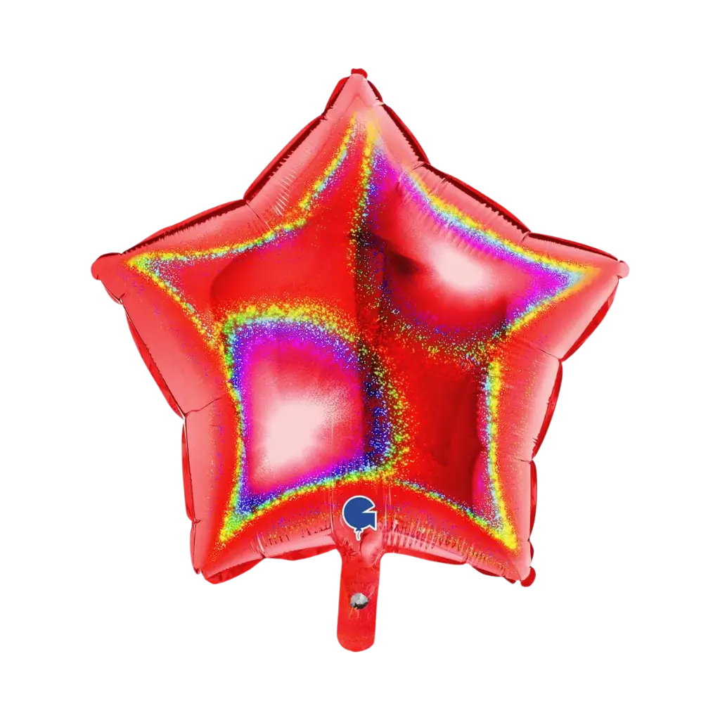 Red Holographic Star Balloon 46cm