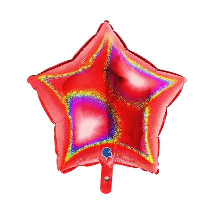 Red Holographic Star Balloon 46cm