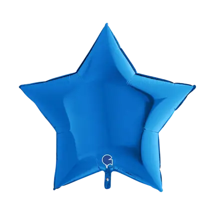 Blue Metal Star Ball 91cm