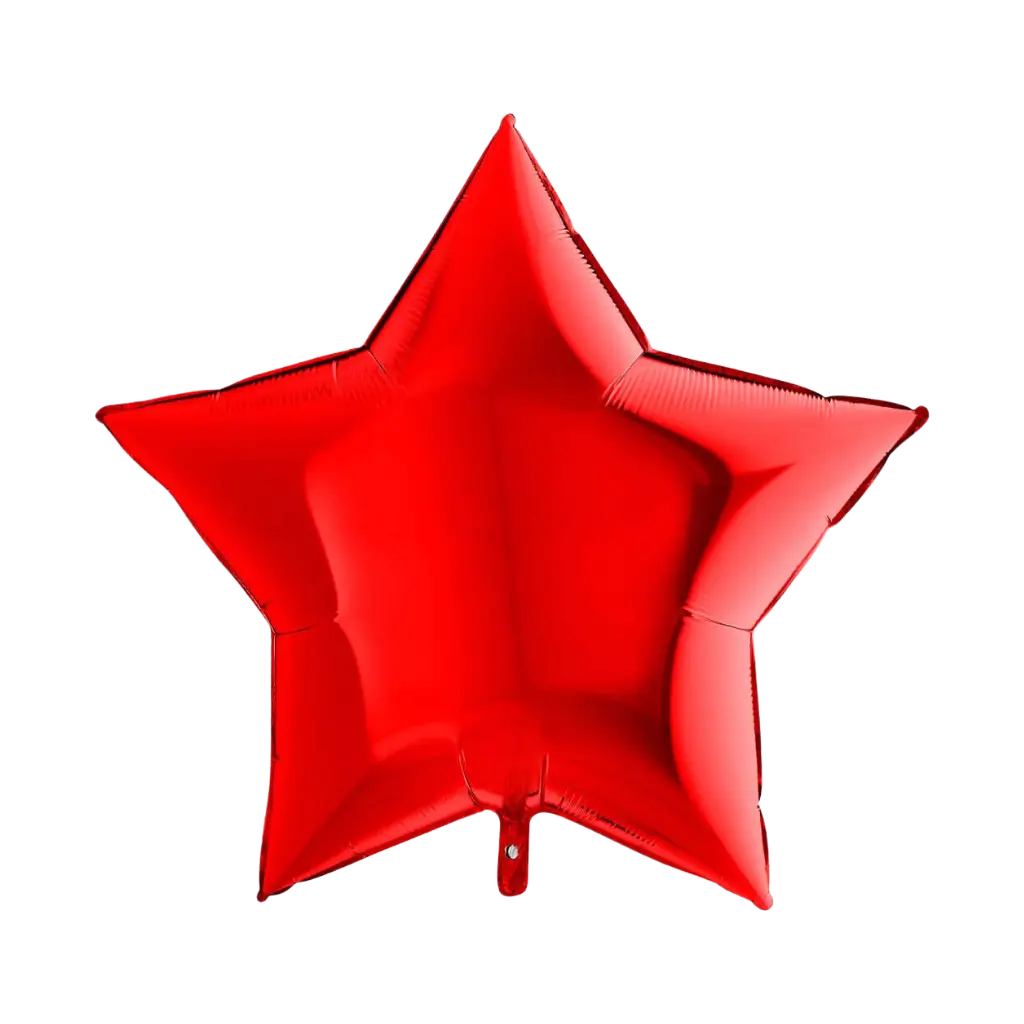 Red Metal Star Balloon 91cm