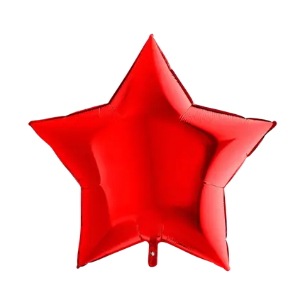 Red Metal Star Balloon 91cm